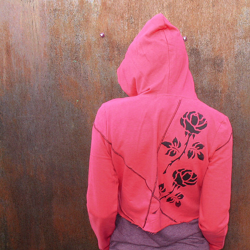  Thorny Rose Tattoo cropped hoodie 