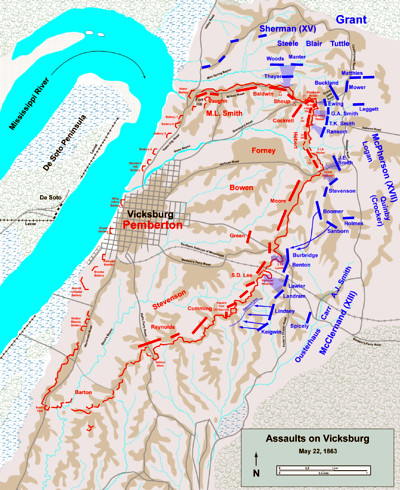 Vicksburg, battlemap may 22, 1863 