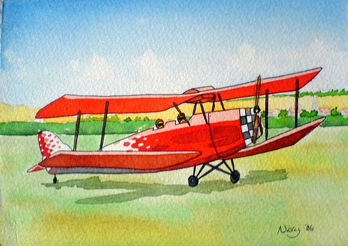 Old plane watercolor