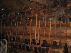 Axeheads: Just a portion of the largest collection of logging artifacts in the world at the Menominee Logging Museum.