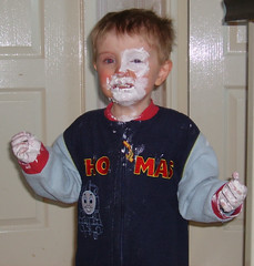 two-year old covered in sudocrem
