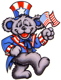 Grateful Dead Uncle Sam Dancing Bear ... does it kinda look like Jerry?  No, not Jerry Seinfeld -- Jerry Garcia!?