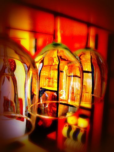 hanging glass with lomoish effect