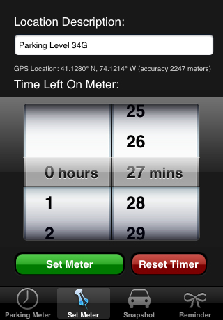 iPhone Parking Meter Screen Shots