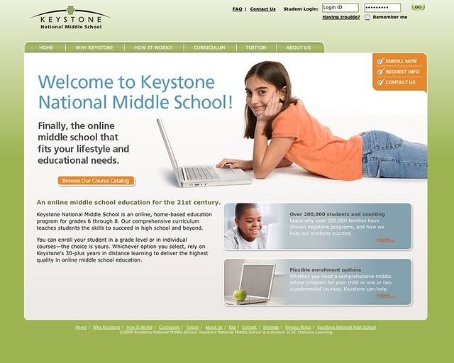 Keystone Middle School Website Homepage by tenfour archive