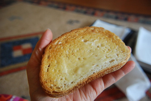Rye toast with butter