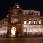 The Semperoper in Dresden, Germany at night