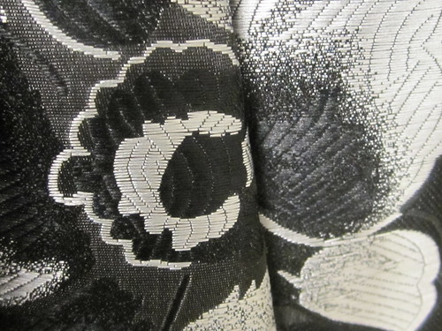 Black and White Floral Textile Design