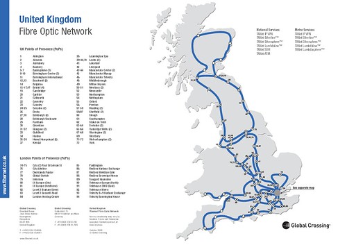 Globalcrossing UK fibre optic map