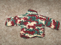 Miniature sweater Christmas ornament in I Love This Yarn in Victorian Ombre