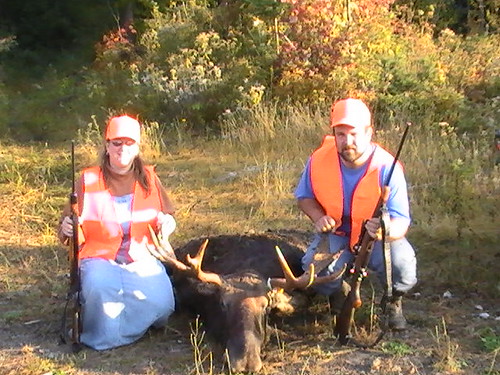 Jim and
                           Trisha with moose