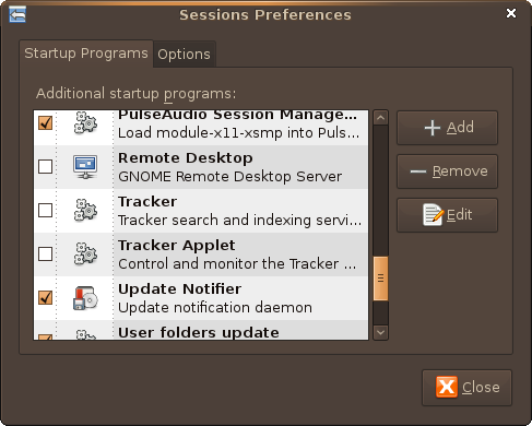 Screenshot-Sessions Preferences