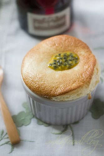 Mango Soufflé with Passionfruit Topping