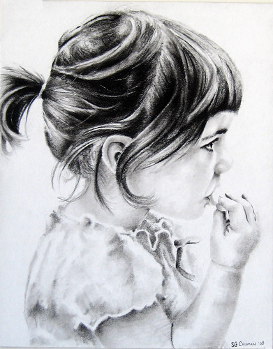 Colored pencil drawing entitled Clara, Profile
