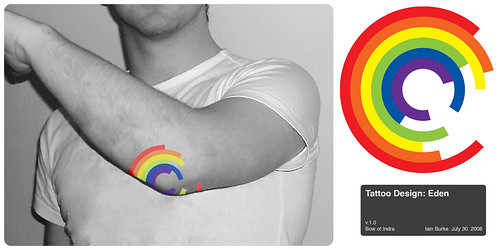 A rainbow tattoo design for a friend. I decided to take a more artistic 