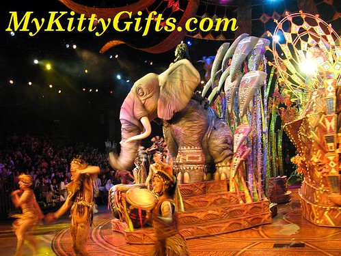 Hello Kitty's View of Elephant in Festival of Lion King Show at Adventureland, Hong Kong Disneyland