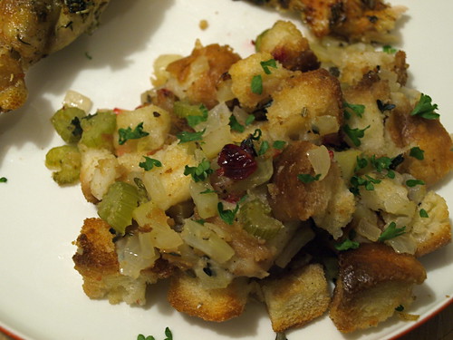 Fennel, apple, and cranberry stuffing