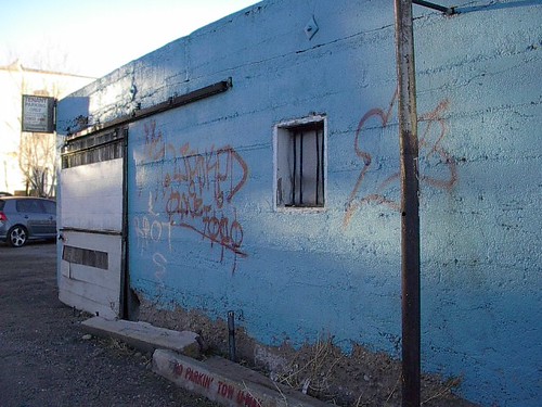 Jailhouse with Graffitti, now painted over.