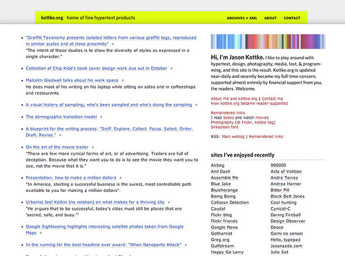 kottke.org screenshot circa 2008