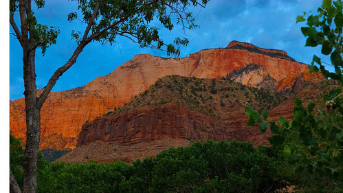 Zion in morning (sunrise behind me)