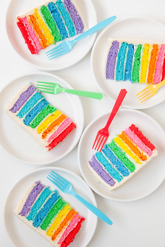 rainbow cake one charming party
