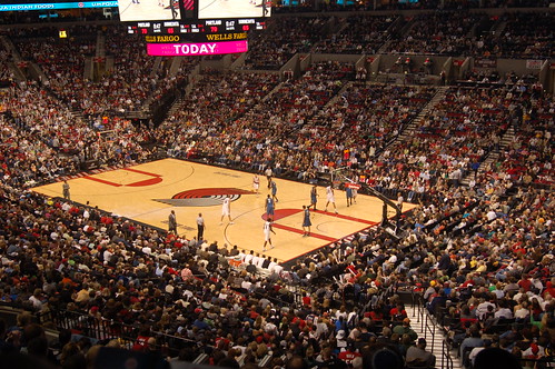 At the Blazers game