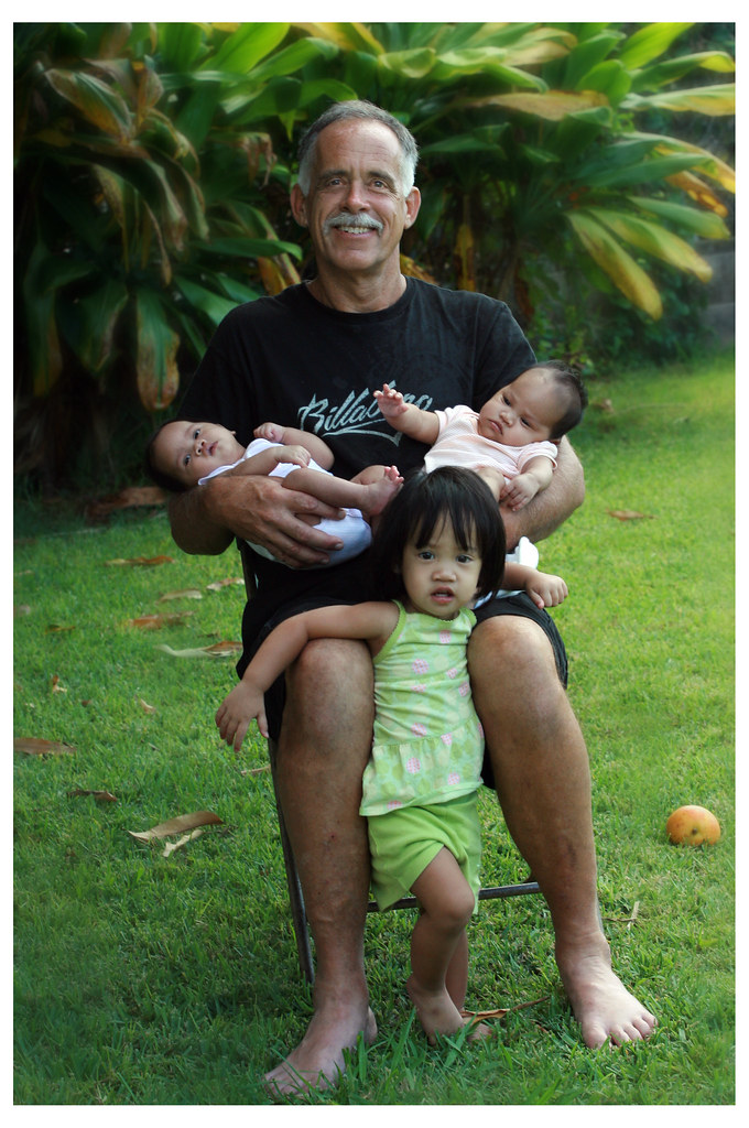 Papa Jim and three grand-daughters