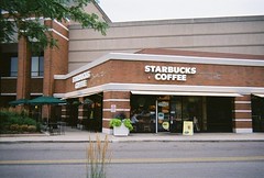 Starbucks Coffee at the Edens Plaza. Wilmette Illinois. July 2008.