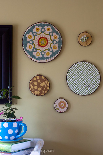 Fabric Hoops in Kitchen