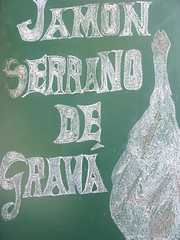 Jamon blackboard, Granada, Spain