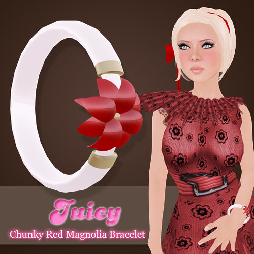 Juicy Chunky Red Magnolia Bracelet by you.