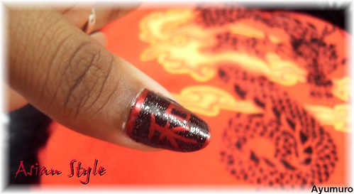 nail art gallery, Asian style nails, nail art designs, nail polish gallery, Asian red dragon style chinese nail art design., nail art designs gallery