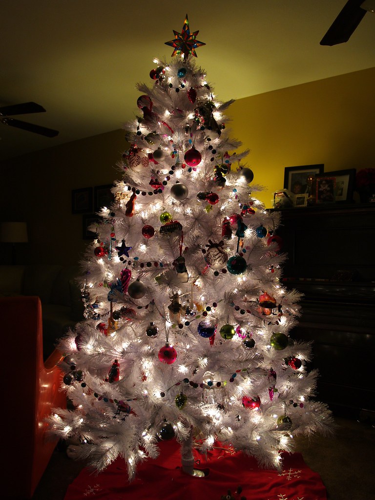 My tacky white Christmas tree.