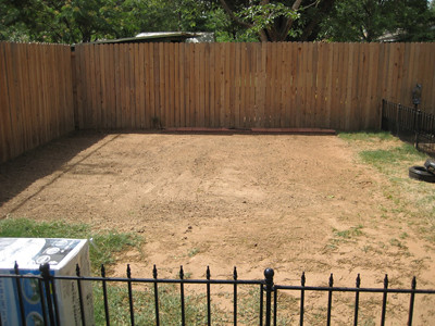 Pool area after grass is gone.