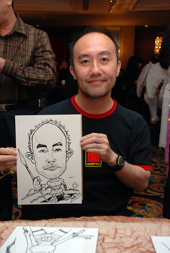 Caricature live sketching for Temasek Holdings D&D 2008 Hero Night 3