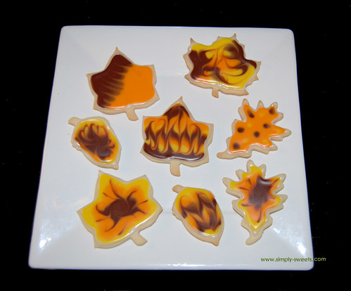 Fall leaves glace sugar cookies