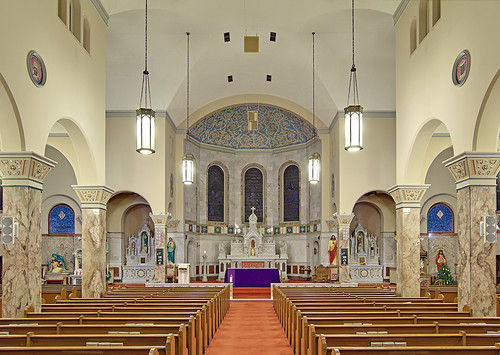 Saint Mary Roman Catholic Church, in Carlyle, Illinois, USA - nave