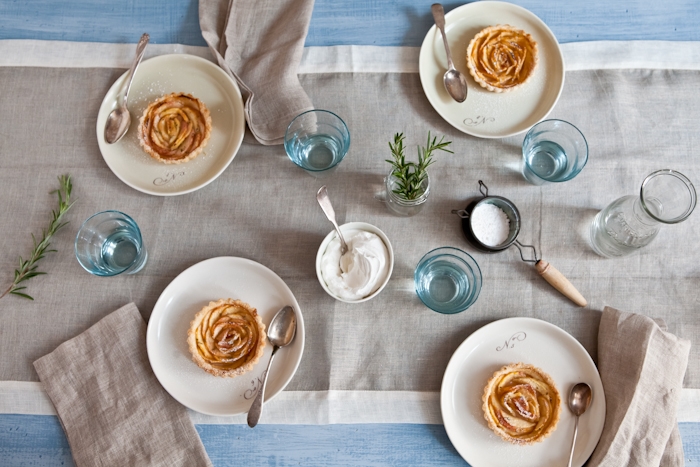 White Peach Tartelettes With Rosemary Sugar
