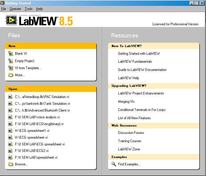LABVIEW GETTING STARTED