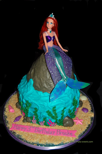 Mermaid ocean scene birthday cake