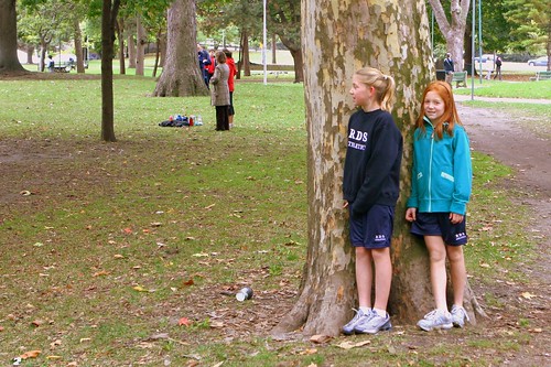 Girls playing hide and seek behind tree branches Flickr Photo Sharing