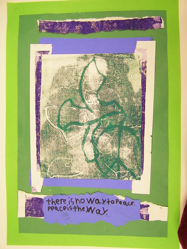 mlk quotes on peace. monotypes collaged with peace quotes 5th grade
