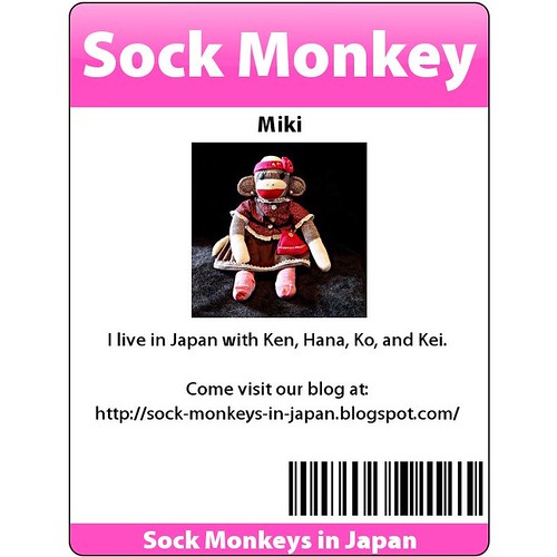 Sock Monkey Miki's Official Badge (by martian cat)