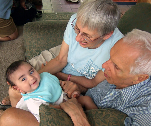 Oliver with grandparents