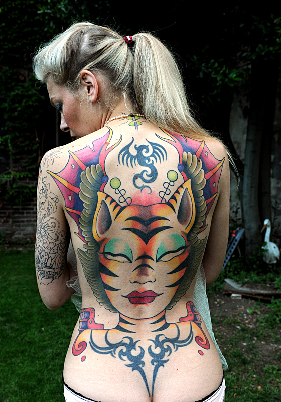 Tiger Bird Space Girl Tattoo