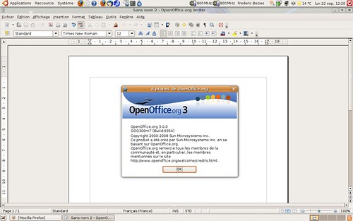 OpenOffice Writer 3.0rc2 sous Ubuntu 8.04.1 LTS