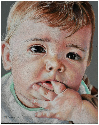 Colored pencil drawing entitled Emre at 7 Months