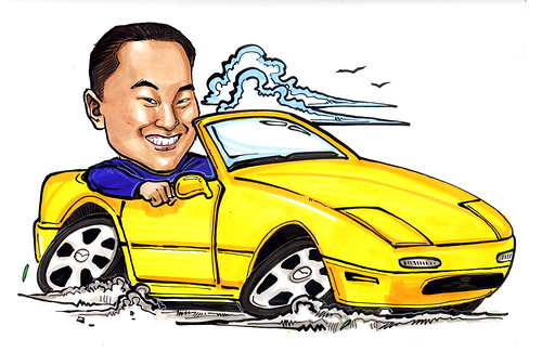 Car Caricature Mazda  MX5