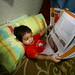 My son.. reading newspaper