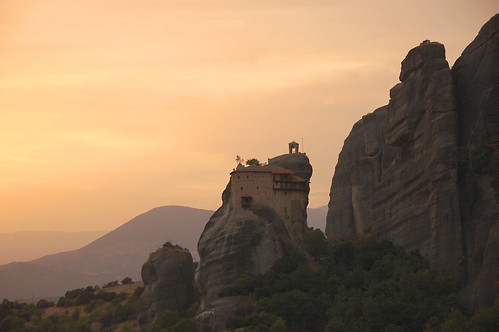 Monastery at sunset
